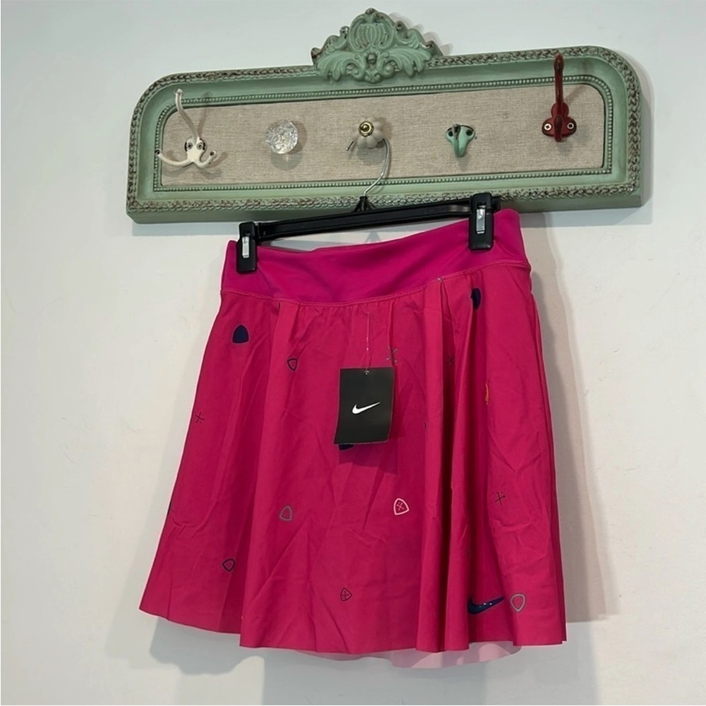 Nike Tennis gold Pink print short Skirt Athletic new with tags small